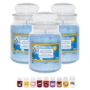 Set 3 candele profumate in giara da 510 gr Fiori di cotone