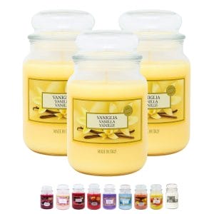 Set 3 candele profumate in giara da 510 gr Vaniglia