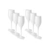 flute bianco Set 6 flute champagne Bianchi 150 cc in plastica infrangibile riutilizzabile