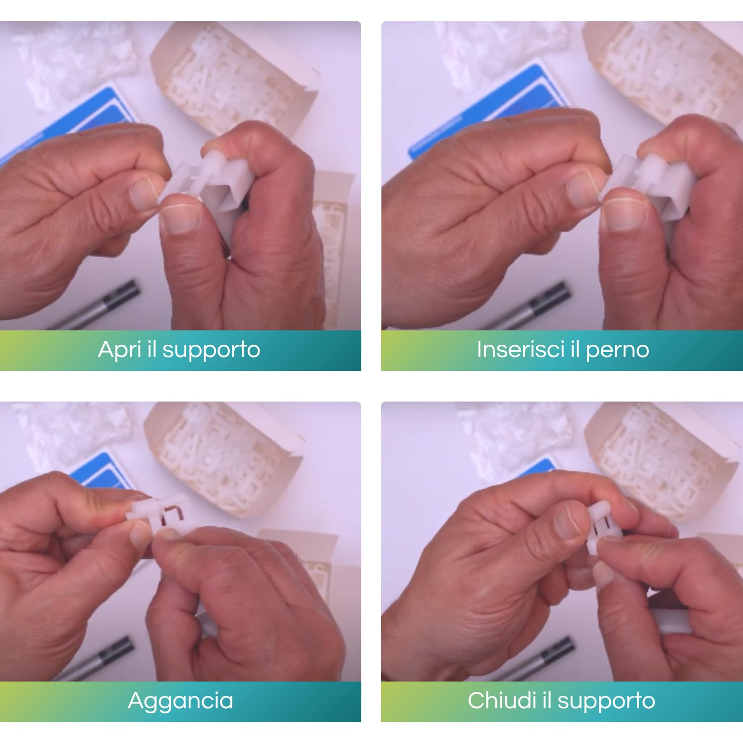 montaggio-kit-pescheria Istruzioni montaggio supporto cartellini pescheria in quattro passaggi illustrati