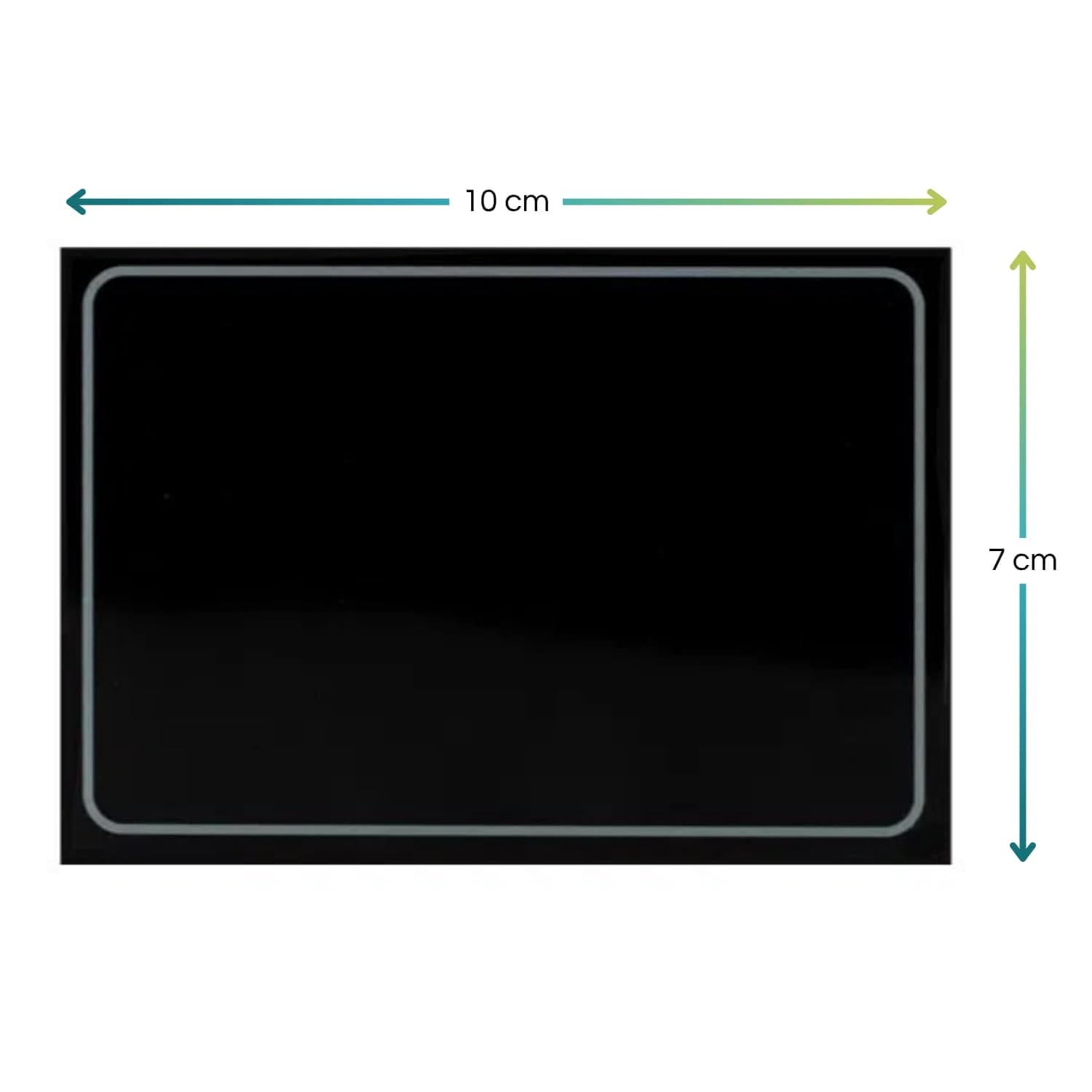 Cartellino nero segnaprezzi 10×7 cm con bordo bianco per panificio e gastronomia