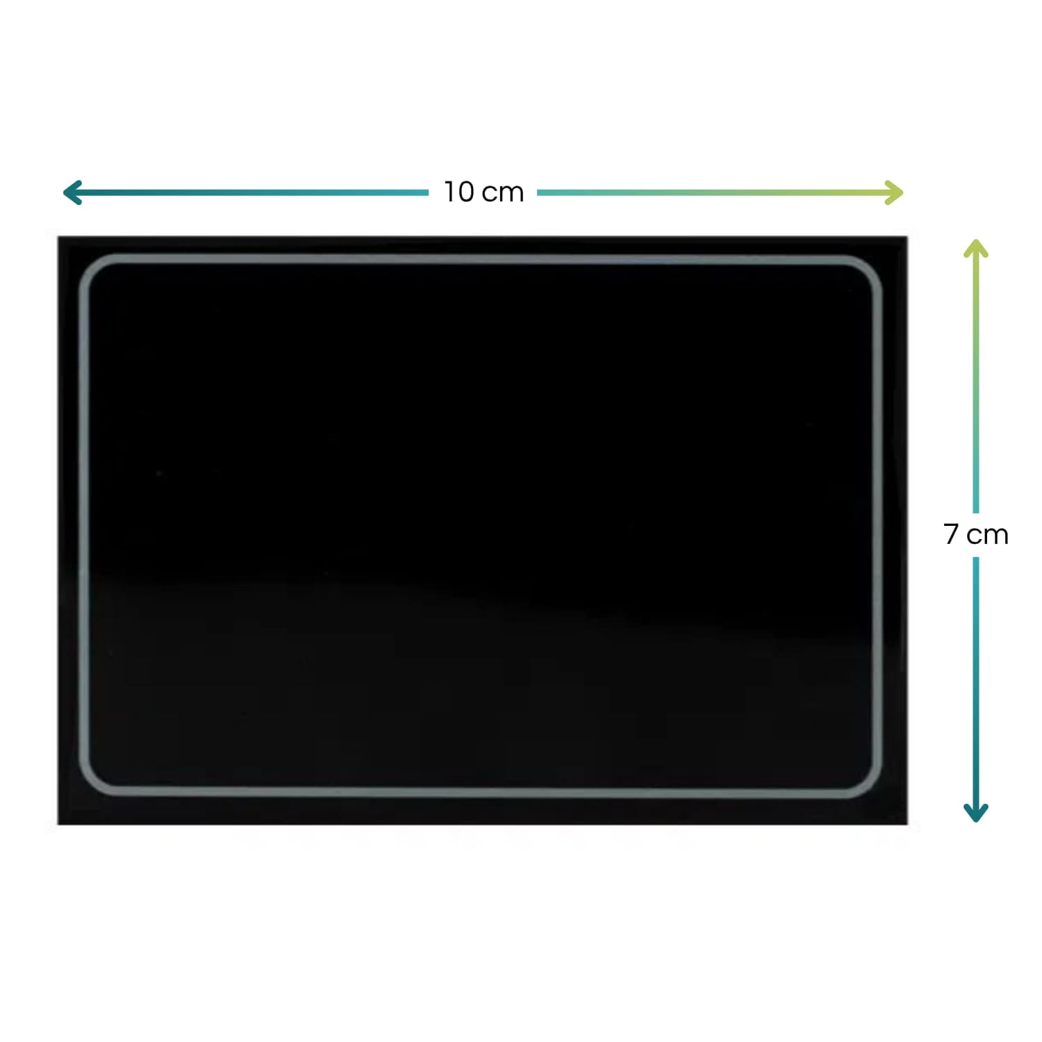 misura-kit-segnaprezzi-neutro Cartellino nero segnaprezzi 10×7 cm con bordo bianco per panificio e gastronomia