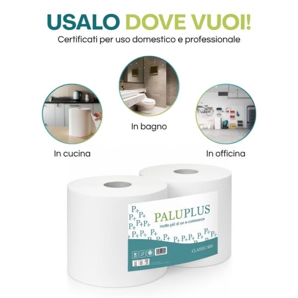 Rotoloni Carta Asciugatutto 8 Kg - 8 Rotoli Extra Resistente, 6400 Strappi - Foto 2