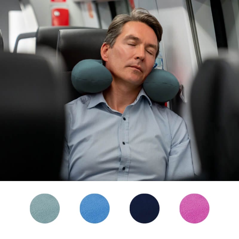 Cuscino cervicale per viaggi, supporto collo in treno durante il riposo