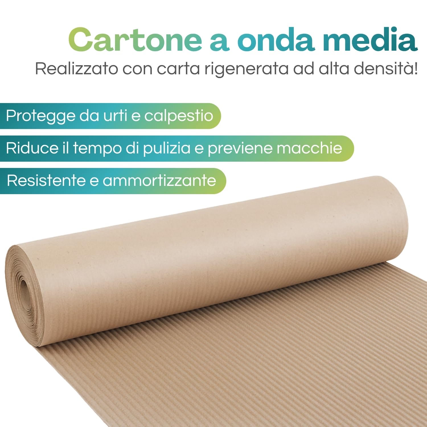 Cartone ondulato a onda media in carta rigenerata ammortizzante e resistente