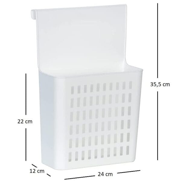 5 Cestini Portaoggetti In Plastica Bianchi 20.5x14.5x7cm - Con Maniglie, Per Organizzazione - Foto 9