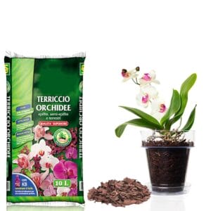 Terra per orchidee con vaso trasparente da 10 litri