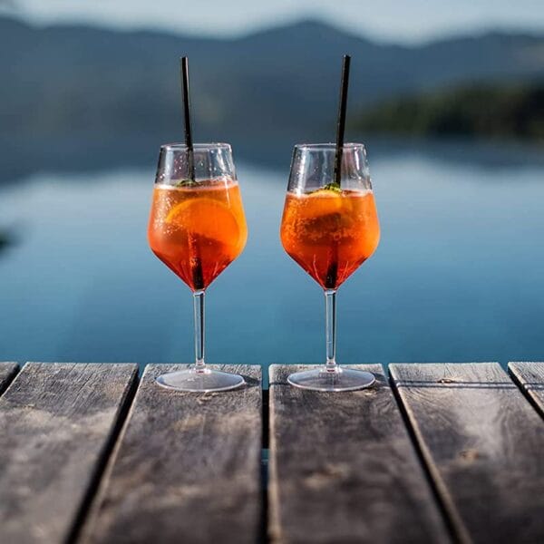 Set 8 Calici Infrangibili In Tritan Con Rosa Dei Venti - Design Nautico Trasparente - Foto 13