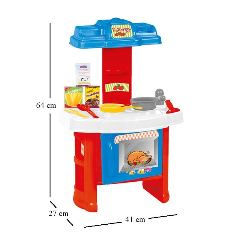 Cucina giocattolo in plastica per bambini con 19 accessori
