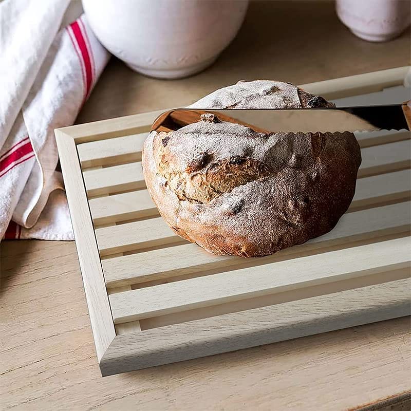 Tagliere raccogli briciole in legno di faggio 35,5x24 cm per pane