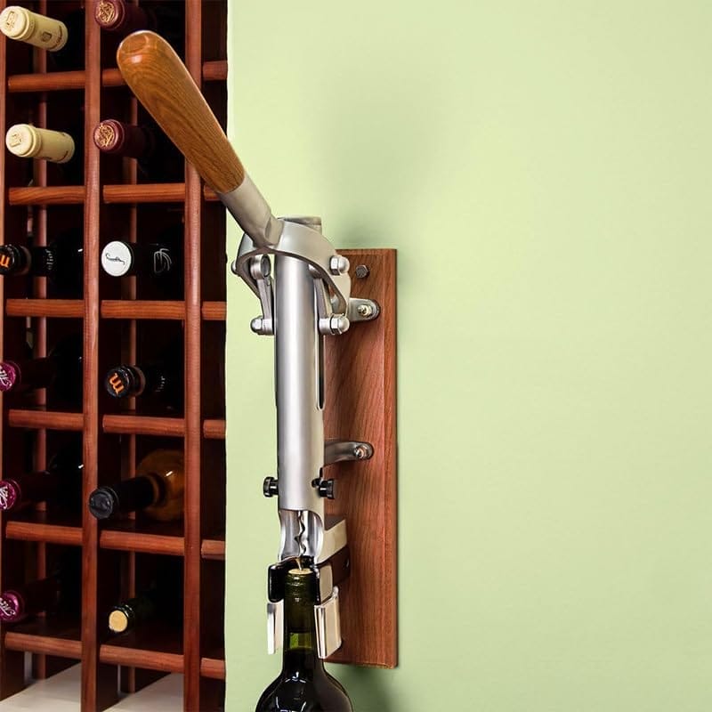 CAVATAPPI PARETE Cavatappi parete con supporto in legno