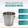 Secchiello portaghiaccio in acciaio inox 4 litri resistente e facile da pulire