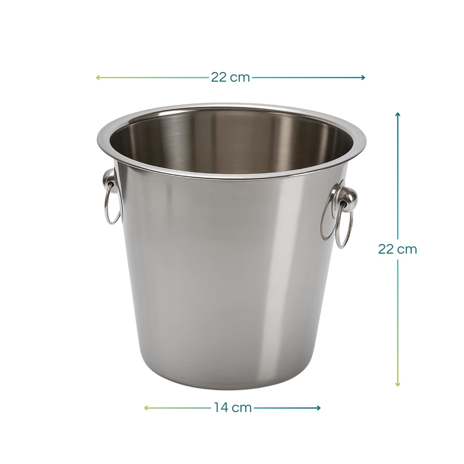 Secchiello portaghiaccio acciaio inox 22x22x14 cm capacità 4 litri