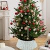 Gonna copri base albero di Natale in vimini bianco Ø40/60 cm alta 25 cm