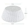 misure-gonna-copribase Gonna copri base albero di Natale in vimini bianco Ø40-60 cm altezza 25 cm con misure indicate