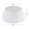 misure-gonna-copribase Gonna copri base albero di Natale in vimini bianco Ø40-60 cm altezza 25 cm con misure indicate