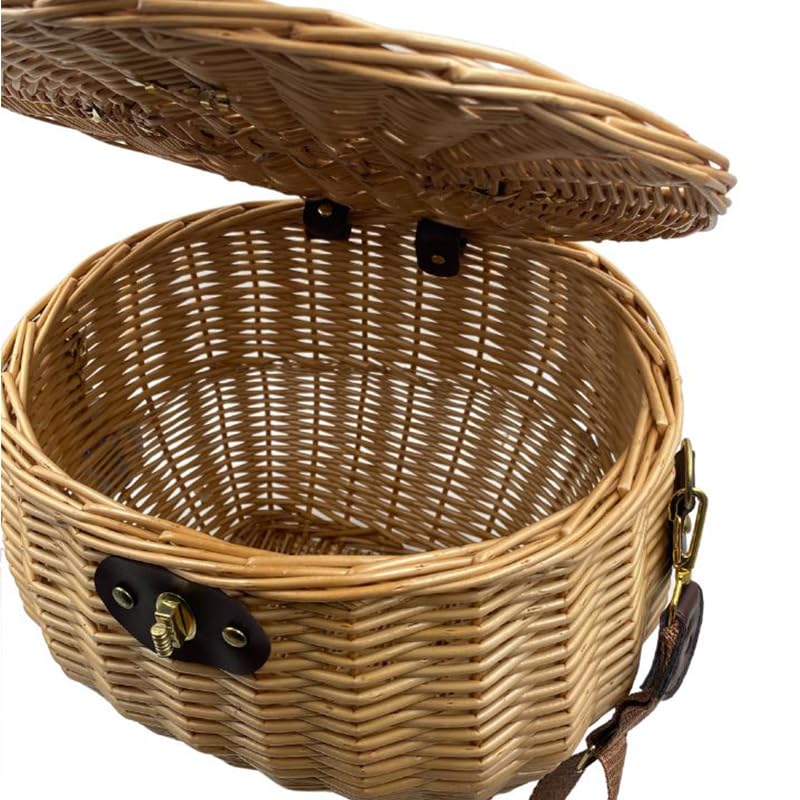 Cesta In Vimini Per Funghi E Tartufi - Con Tracolla E Chiusura In Pelle, Ideale Per Escursioni - Foto 11