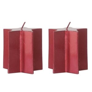 Set 2 Candele Natalizie a forma di Stella da 7×7,5 Cm