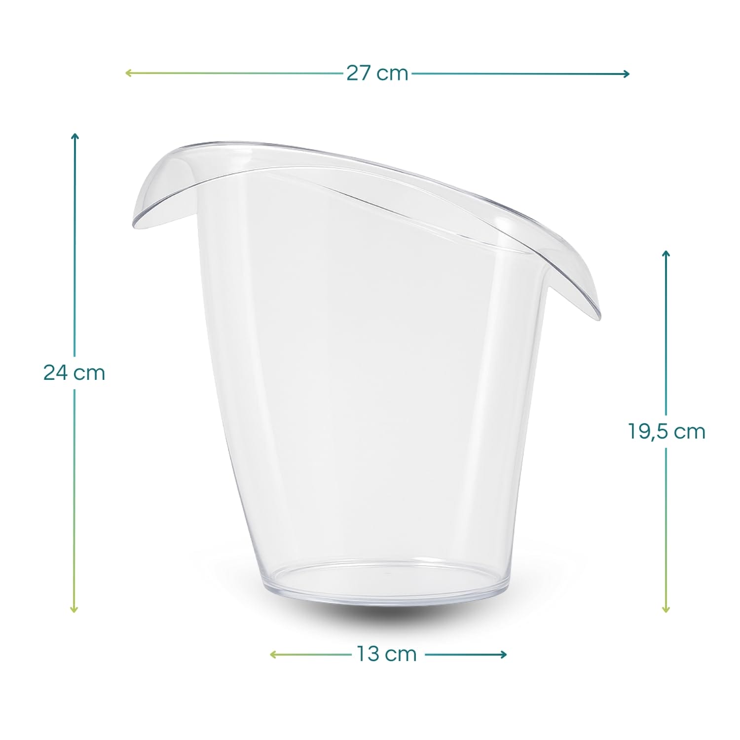 Portabottiglie vino plastica trasparente con misure 27x24x19 cm