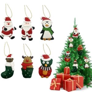 Set 24 Pendenti Albero di Natale alti 8 cm