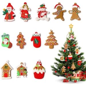 Set 24 Pendenti Albero di Natale alti 7 cm