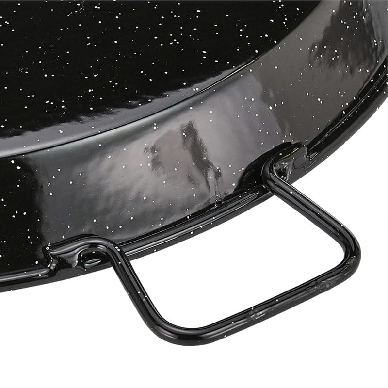 MANICI RESISTENTE PRATICI manici resistenti in metallo padella paella in ferro smaltato nero con puntini bianchi