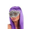 MASCHERA-PIZZO-PARTY Maschera veneziana sexy in pizzo argento con strass brillanti per feste e Carnevale