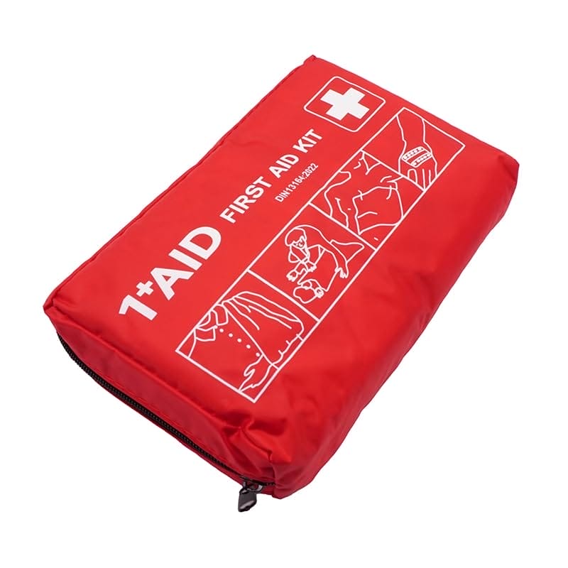 Borsetta medica rossa di primo soccorso con chiusura a zip compatta