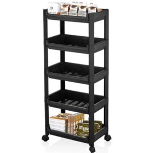 Carrellino con ruote salvaspazio a 5 Ripiani