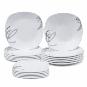 Set 18 piatti quadrati in porcellana