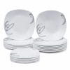 piatti quadrati principale Set piatti 18 pezzi ceramica bianca design moderno cucina