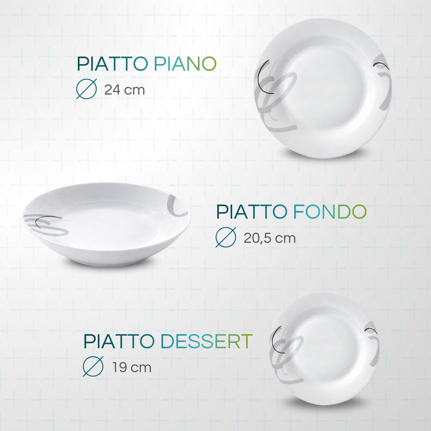 piatti tondi misure Piatti ceramica alta qualità resistenti e facili da pulire