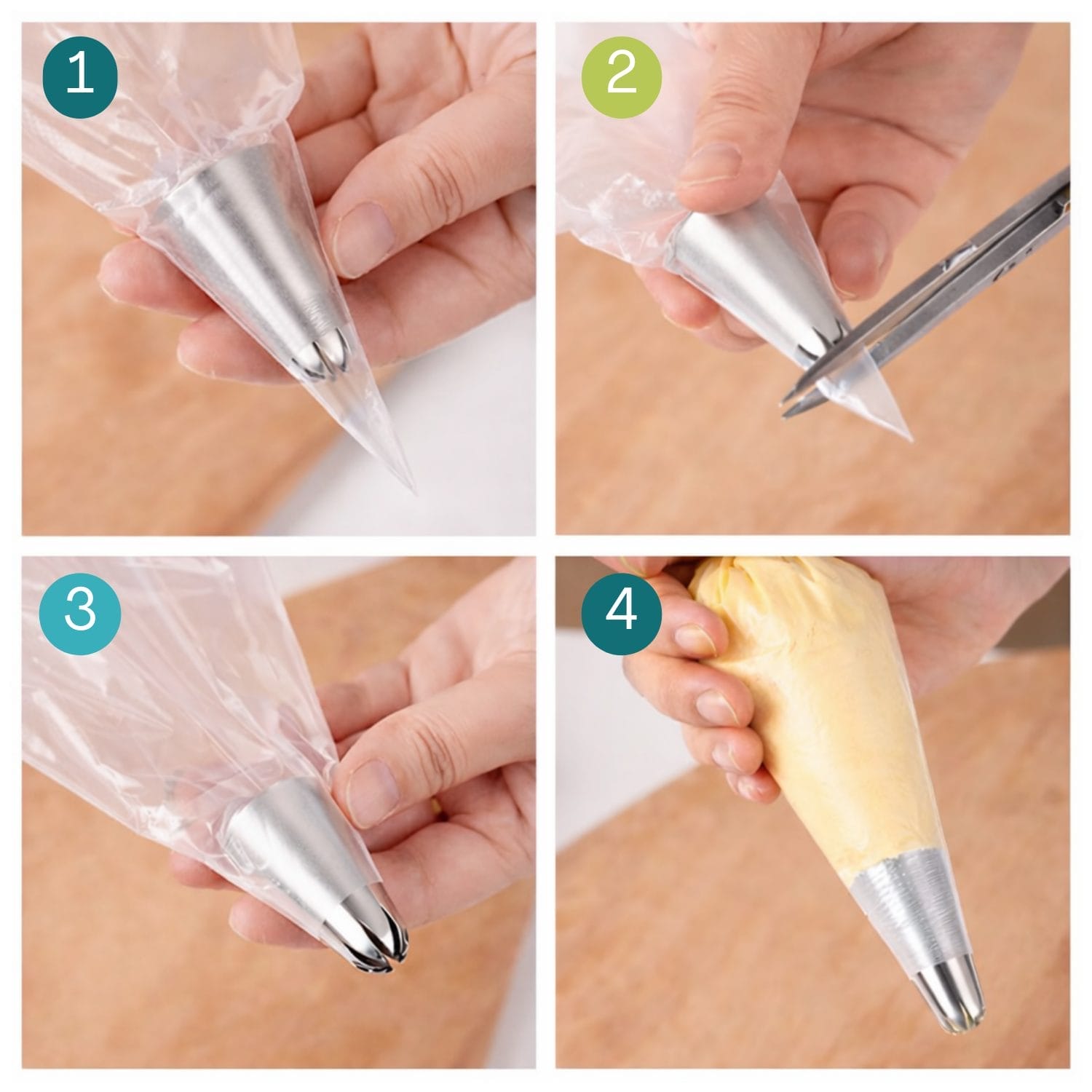 Sac a poche istruzioni uso inserimento bocchetta e taglio punta