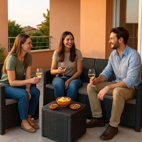 Set salotto da giardino e terrazzo in Rattan