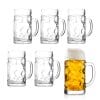 bicchieri birra principale 6 Set 6 boccali birra in vetro con manico stile tedesco