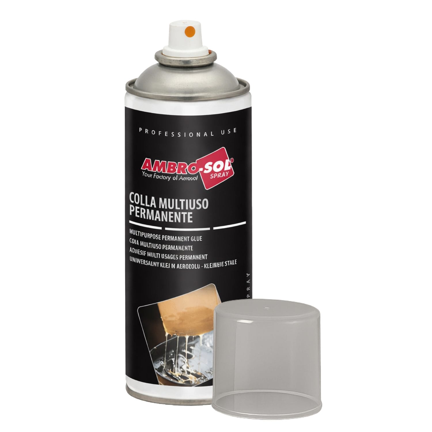 Colla spray permanente Ambro-Sol multiuso per legno plastica e tessuti