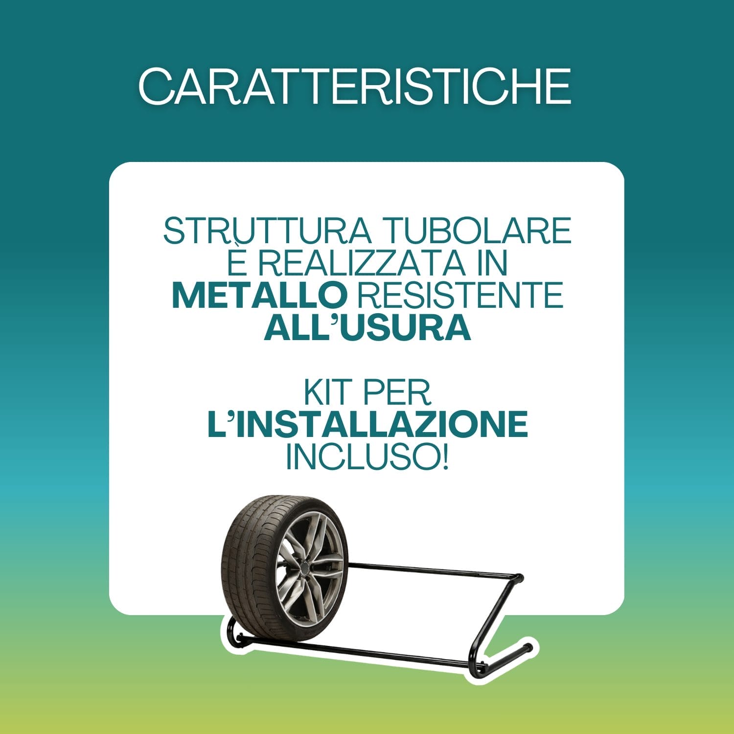 Portagomme da parete in metallo resistente con struttura tubolare e kit montaggio