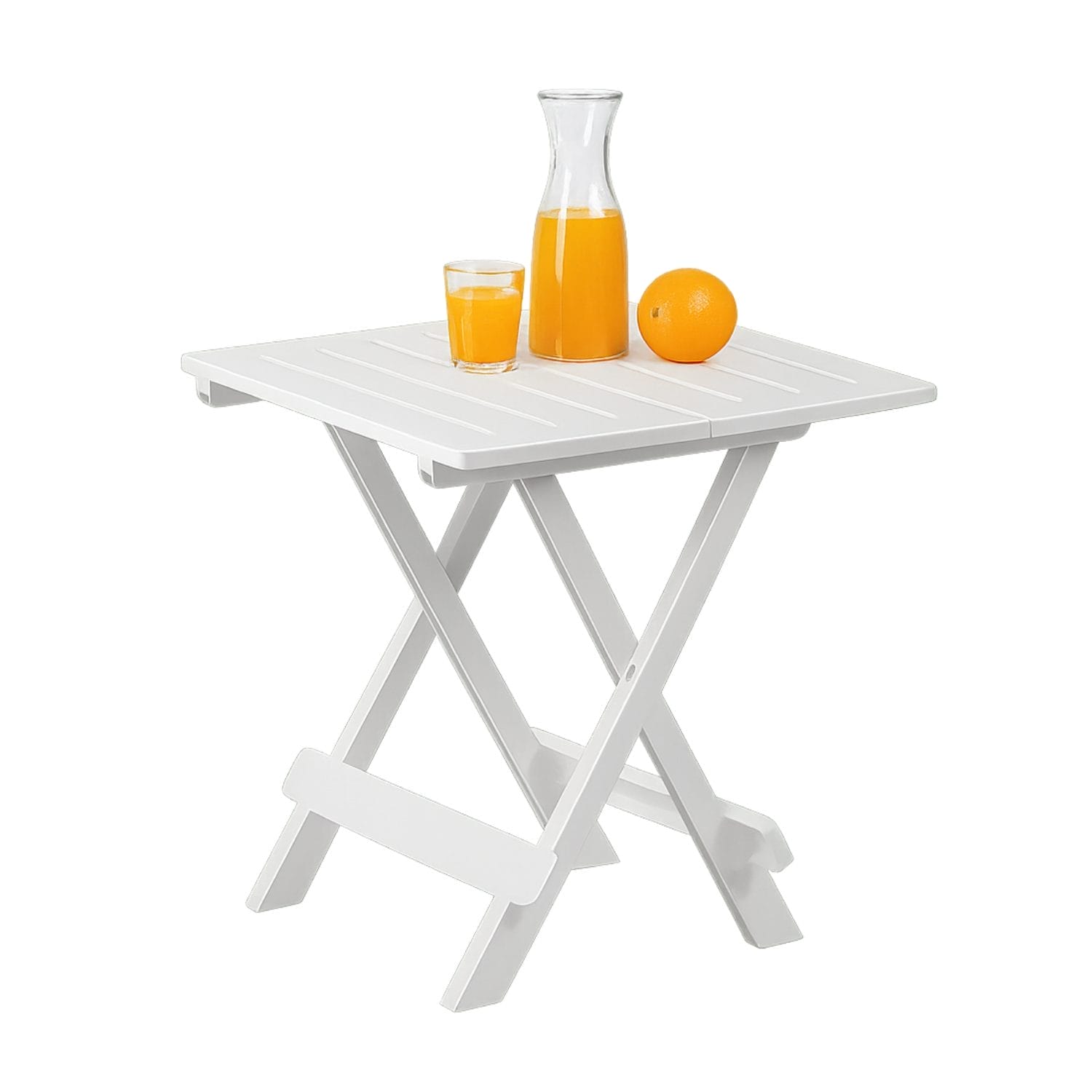 Tavolo da giardino pieghevole bianco 44x44x50 cm in plastica