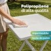 Tavolo ARNO in Polipropilene Impermeabile Tavolo da giardino pieghevole ARNO in polipropilene impermeabile facile da pulire colore bianco