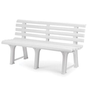 Panchina da giardino in plastica 145x49x74 cm