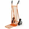 Carrello portapacchi per scale arancione con 3 ruote, portata 250 kg, struttura in acciaio