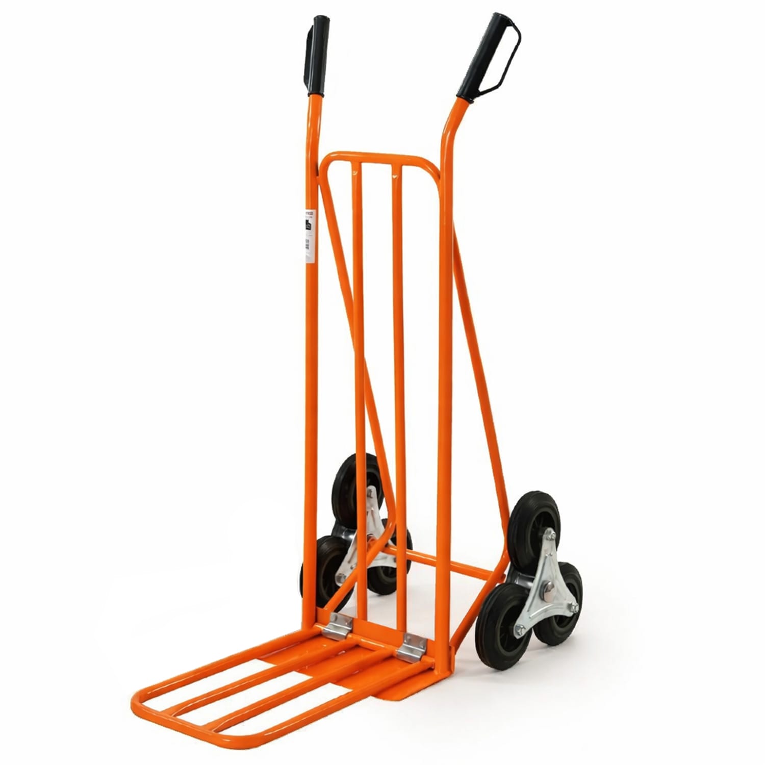 Carrello portapacchi per scale arancione con 3 ruote, portata 250 kg, struttura in acciaio