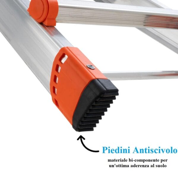 Scala Pulizia Grondaie Scala Telescopica In Alluminio 4,9 Metri - Estensibile Con Ganci Di Sicurezza Per Pulizie E Lavori Domestici Scale Multiuso