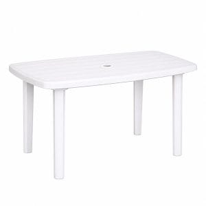 Tavolo da giardino in plastica con foro ombrellone 6 persone