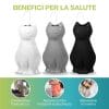 Evaporatori d’acqua per termosifoni a forma di gatto in ceramica bianco grigio e nero, ideali contro aria secca