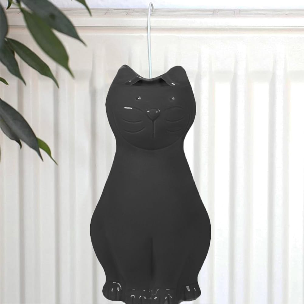 umidificatore per termosifone a forma di gatto nero in ceramica con gancio a S