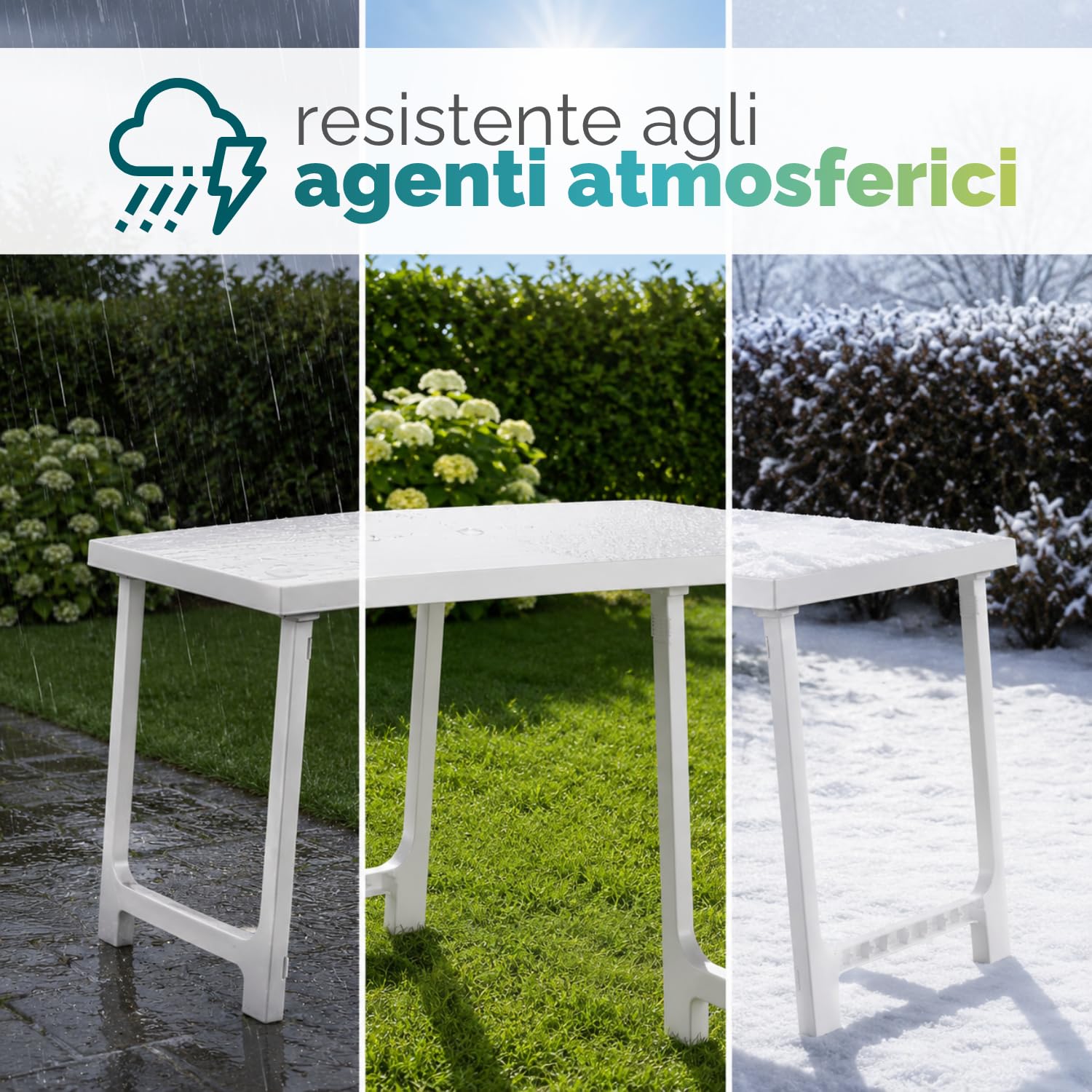 Tavolo NIK Resistente agli Agenti Atmosferici Tavolo da esterno NIK resistente a pioggia sole e freddo per giardino terrazzo e balcone