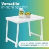Tavolo NIK Versatile per Esterni Tavolo pieghevole NIK per picnic campeggio balcone terrazzo e spiaggia colore bianco