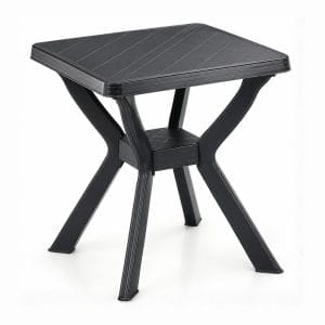 Tavolo piccolo da giardino RENO in plastica antracite 70x70x72 cm
