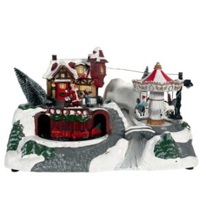 Villaggio Babbo Natale Innevato da 31×19,5×21 cm